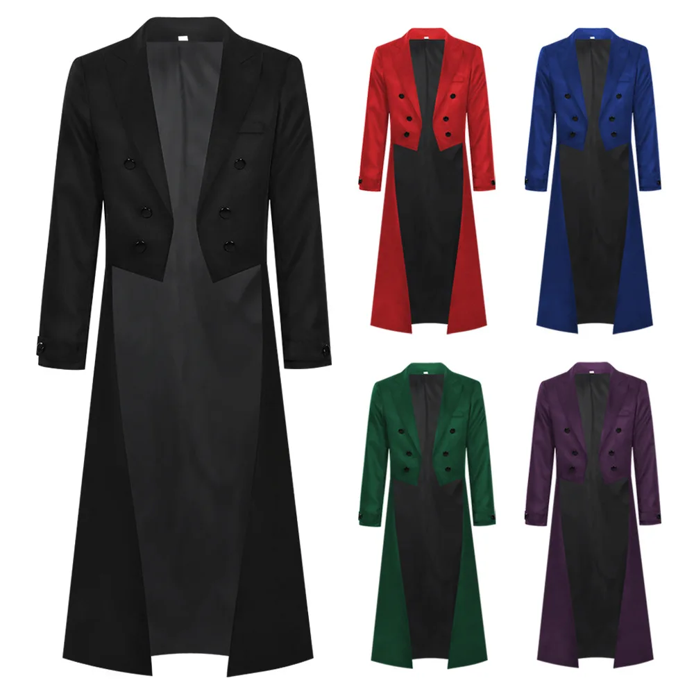 Five Colors Thin Style Men's Steampunk Vintage Style Jacket Gothic Long Era Tuxedo Stage Uniform Performance Halloween Jackets
Five Colors Thin Style Men's Steampunk Vintage Style Jacket Gothic Long Era Tuxedo Stage Uniform Performance Halloween Jackets