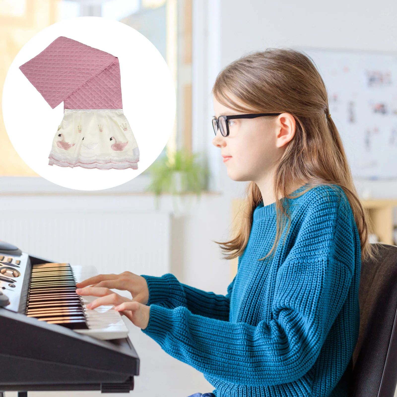 Universal Fit Piano Keyboard Cover for 88 Protective Dust Cover Reusable Elegant Design for Piano Owners
Universal Fit Piano Keyboard Cover for 88 Protective Dust Cover Reusable Elegant Design for Piano Owners