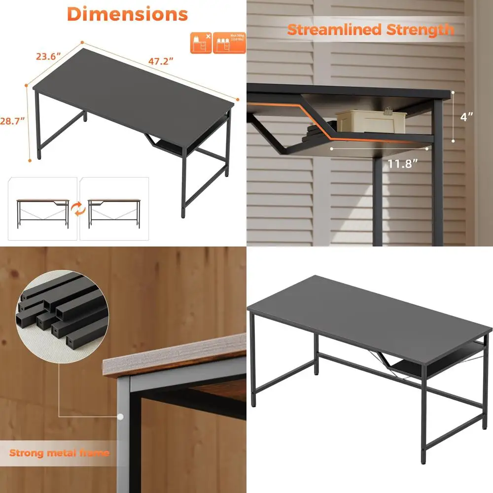 Computer Desk 48 X 24 inch, Gaming Desk for Small Spaces, Modern Simple Style Table for Home Office, Study Student Writing Table
Computer Desk 48 X 24 inch, Gaming Desk for Small Spaces, Modern Simple Style Table for Home Office, Study Student Writing Table
