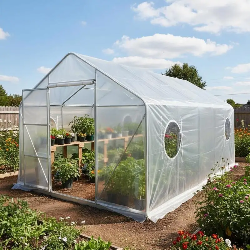 Greenhouse Polyethylene Covering 8 x 25 ft For Garden Nursery Crop Protection, 6 Mil Clear Heavy Duty Plastic Film Warming Insulation High Density Material
Greenhouse Polyethylene Covering 8 x 25 ft For Garden Nursery Crop Protection, 6 Mil Clear Heavy Duty Plastic Film Warming Insulation High Density Material
