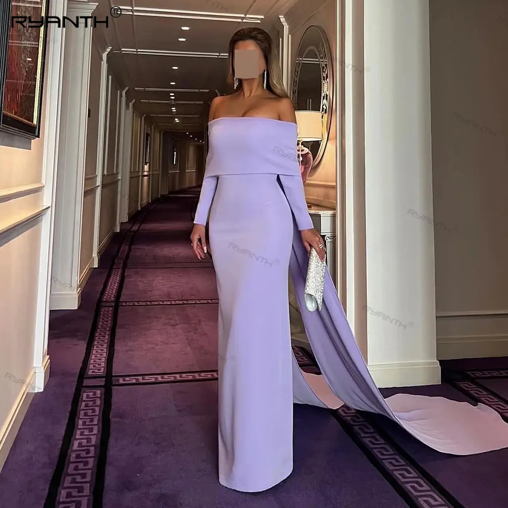 Ryanth Off Shoulder Luxury Formal Evening Dresses Pleat Long Sleeves فساتين سهرة Floor Length Elegant Prom Gowns Party Women
Ryanth Off Shoulder Luxury Formal Evening Dresses Pleat Long Sleeves فساتين سهرة Floor Length Elegant Prom Gowns Party Women