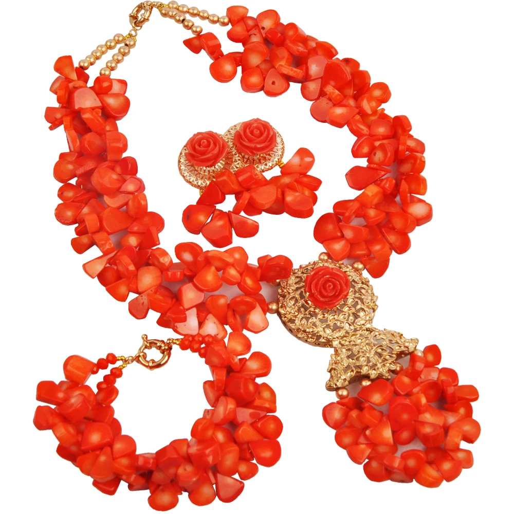 Orange African Coral Necklace Nigerian Wedding Bridal Jewelry Sets 22-12-27-G1
Orange African Coral Necklace Nigerian Wedding Bridal Jewelry Sets 22-12-27-G1