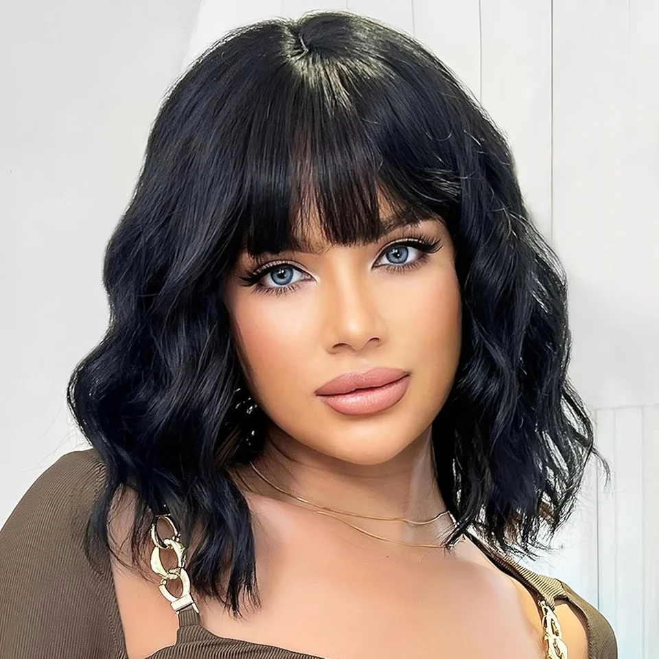 Short Body Wave Bob Wig With Bangs For Women Natural Black Human Hair Wigs Soft Short Wave Natural Daily Wear Fashion Female Wig
Short Body Wave Bob Wig With Bangs For Women Natural Black Human Hair Wigs Soft Short Wave Natural Daily Wear Fashion Female Wig