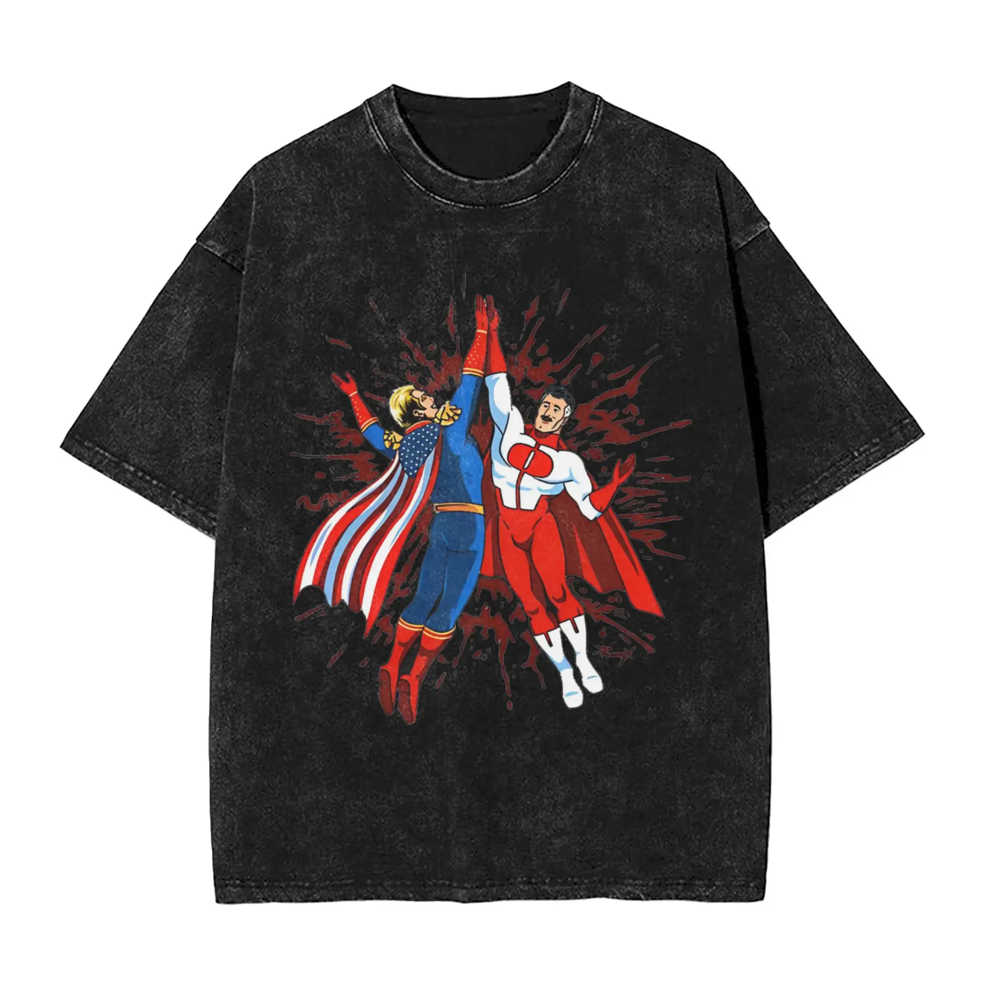 Invincible Omni Man and Homelander Outfit Washed T Shirt Men Women Streetwear T-Shirt Summer Funny Tees Tops Short Sleeve
Invincible Omni Man and Homelander Outfit Washed T Shirt Men Women Streetwear T-Shirt Summer Funny Tees Tops Short Sleeve