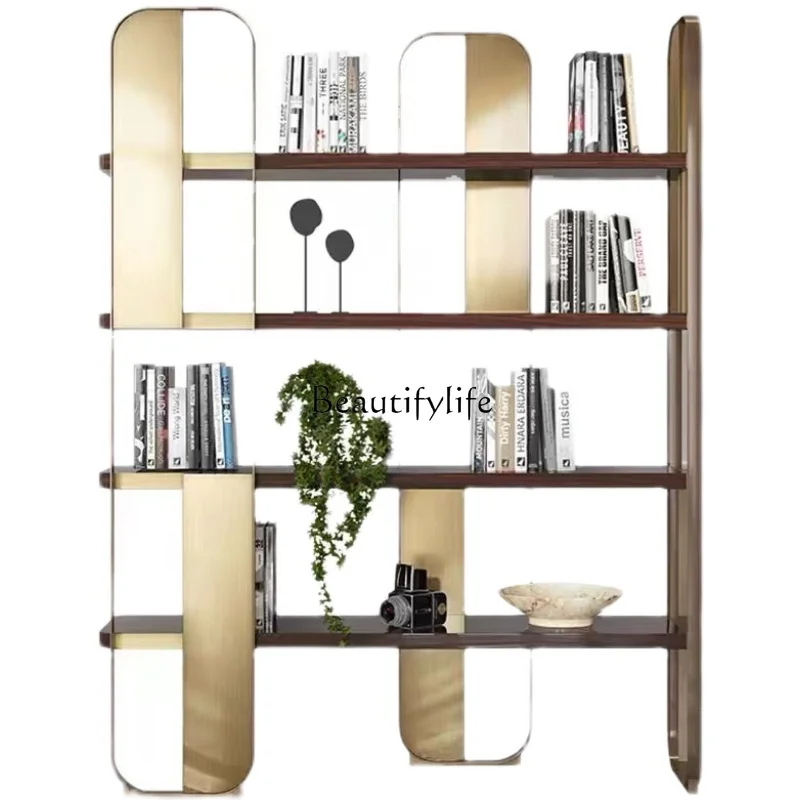 Stainless steel light luxury bookshelf storage floor modern simple partition display ornament decorative rack
Stainless steel light luxury bookshelf storage floor modern simple partition display ornament decorative rack