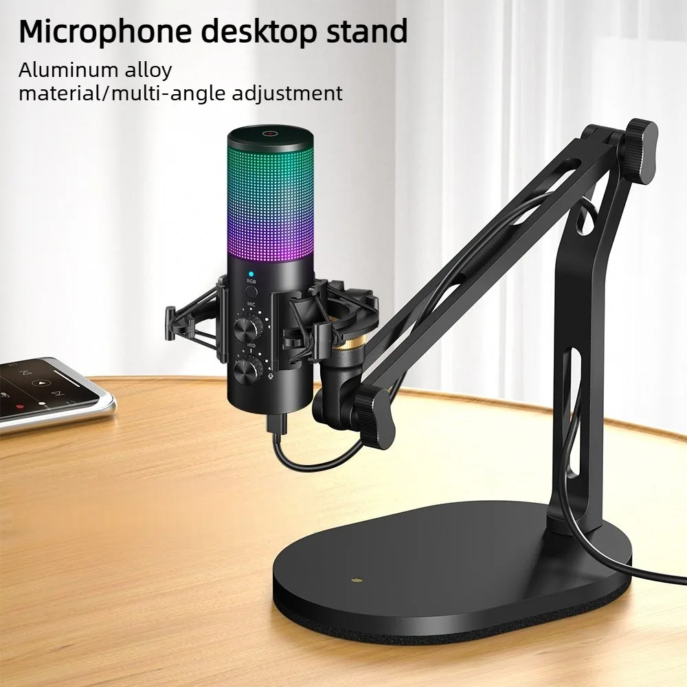 Desktop Microphone Stand, Mic Stand Desk Table with Weighted Base Mic Clip 3/8" to 5/8" Adapter for Hyper X Fifine K669B
Desktop Microphone Stand, Mic Stand Desk Table with Weighted Base Mic Clip 3/8" to 5/8" Adapter for Hyper X Fifine K669B