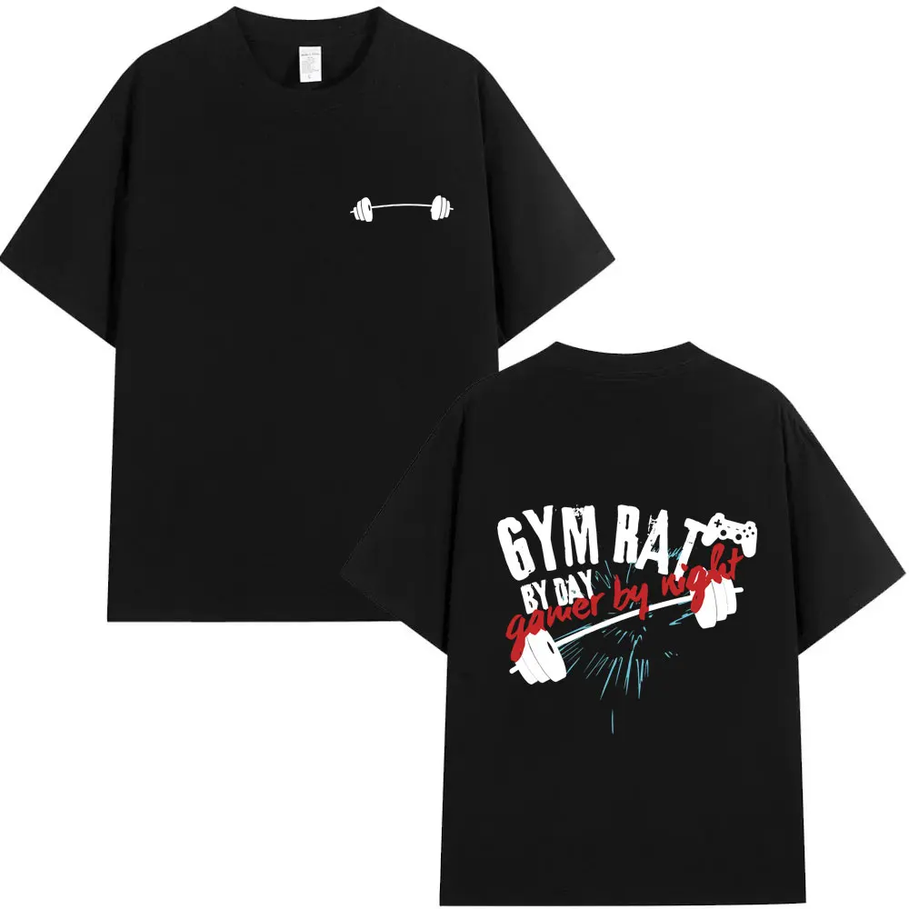 Gym Rat By Day Gamer By Night T-shirt Men Women Fitness Oversized Short Sleeve T Shirts Unisex High Quality Soft Cotton Tshirt
Gym Rat By Day Gamer By Night T-shirt Men Women Fitness Oversized Short Sleeve T Shirts Unisex High Quality Soft Cotton Tshirt