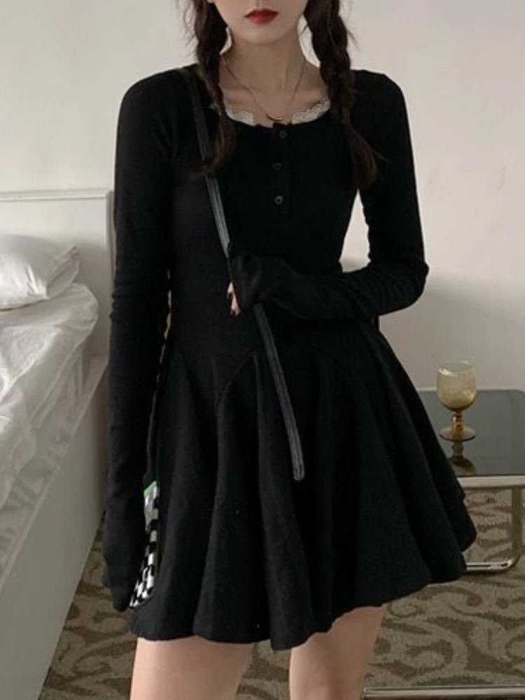 Winter French Elegant Vintage Dress Women Lace Square Collar Preppy Style Dress Female Korean Fashion Retro Casual Dress 2023
Winter French Elegant Vintage Dress Women Lace Square Collar Preppy Style Dress Female Korean Fashion Retro Casual Dress 2023