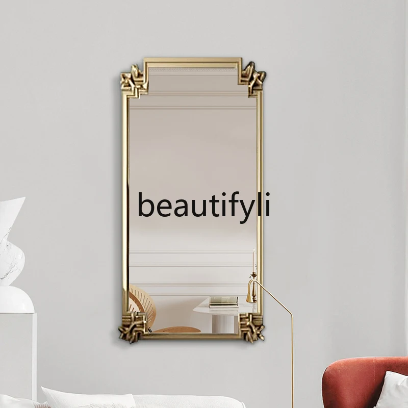French retro full-length mirror wall-mounted dressing mirror for home living room makeup and fitting mirror
French retro full-length mirror wall-mounted dressing mirror for home living room makeup and fitting mirror
