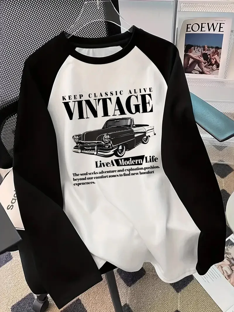 Осенняя винтажная автомобильная рубашка с графическим ретро-дизайном, забавная футболка, женская повседневная футболка с длинным рукавом, футболка с круглым вырезом
Осенняя винтажная автомобильная рубашка с графическим ретро-дизайном, забавная футболка, женская повседневная футболка с длинным рукавом, футболка с круглым вырезом