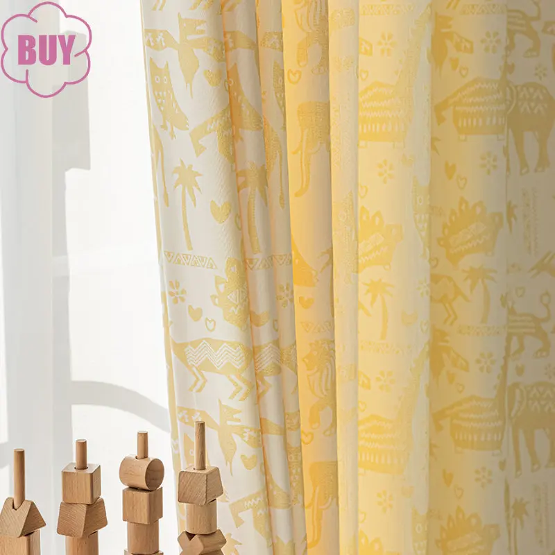 Nordic Curtains for Living dining Room Bedroom Children's Room Small Animal Cotton Jacquard Cartoon Yellow kitchen tulle Custom
Nordic Curtains for Living dining Room Bedroom Children's Room Small Animal Cotton Jacquard Cartoon Yellow kitchen tulle Custom