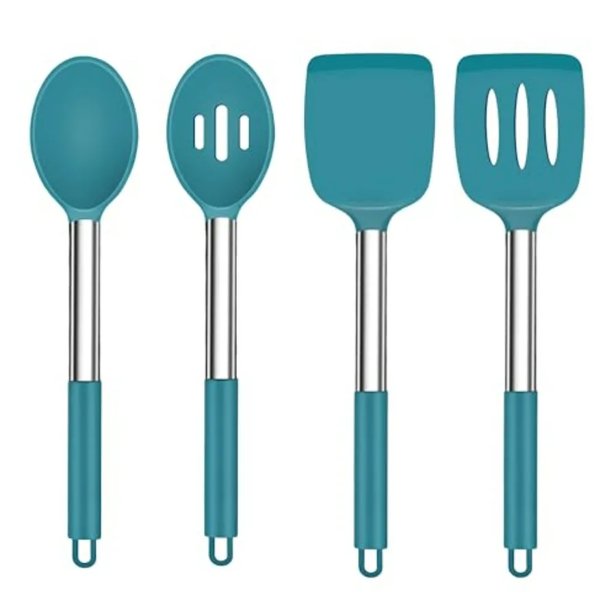 Cooking Utensils Set, 4PCS Heatproof Silicone Utensil Kitchen Tools with Stainless Steel Handle, for Non-stick Cookware Flippin
Cooking Utensils Set, 4PCS Heatproof Silicone Utensil Kitchen Tools with Stainless Steel Handle, for Non-stick Cookware Flippin
