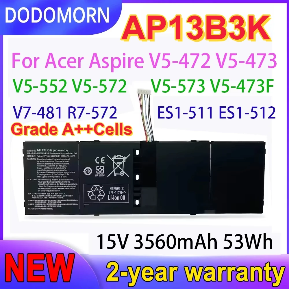 New AP13B3K Laptop Battery for Acer Aspire R7-571 R7-572 V5-552P V5-572P V7-581PG M5-583P ES1-511-C3M4
New AP13B3K Laptop Battery for Acer Aspire R7-571 R7-572 V5-552P V5-572P V7-581PG M5-583P ES1-511-C3M4