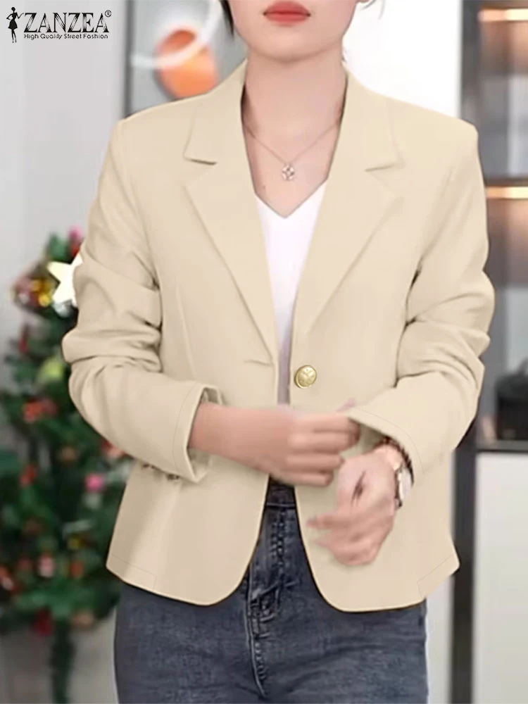 2024 ZANZEA Autumn Blazer Fashion Casual Solid Thin Coats Female Elegant Office Jackets Lapel Neck Long Sleeve OL Work Suits
2024 ZANZEA Autumn Blazer Fashion Casual Solid Thin Coats Female Elegant Office Jackets Lapel Neck Long Sleeve OL Work Suits