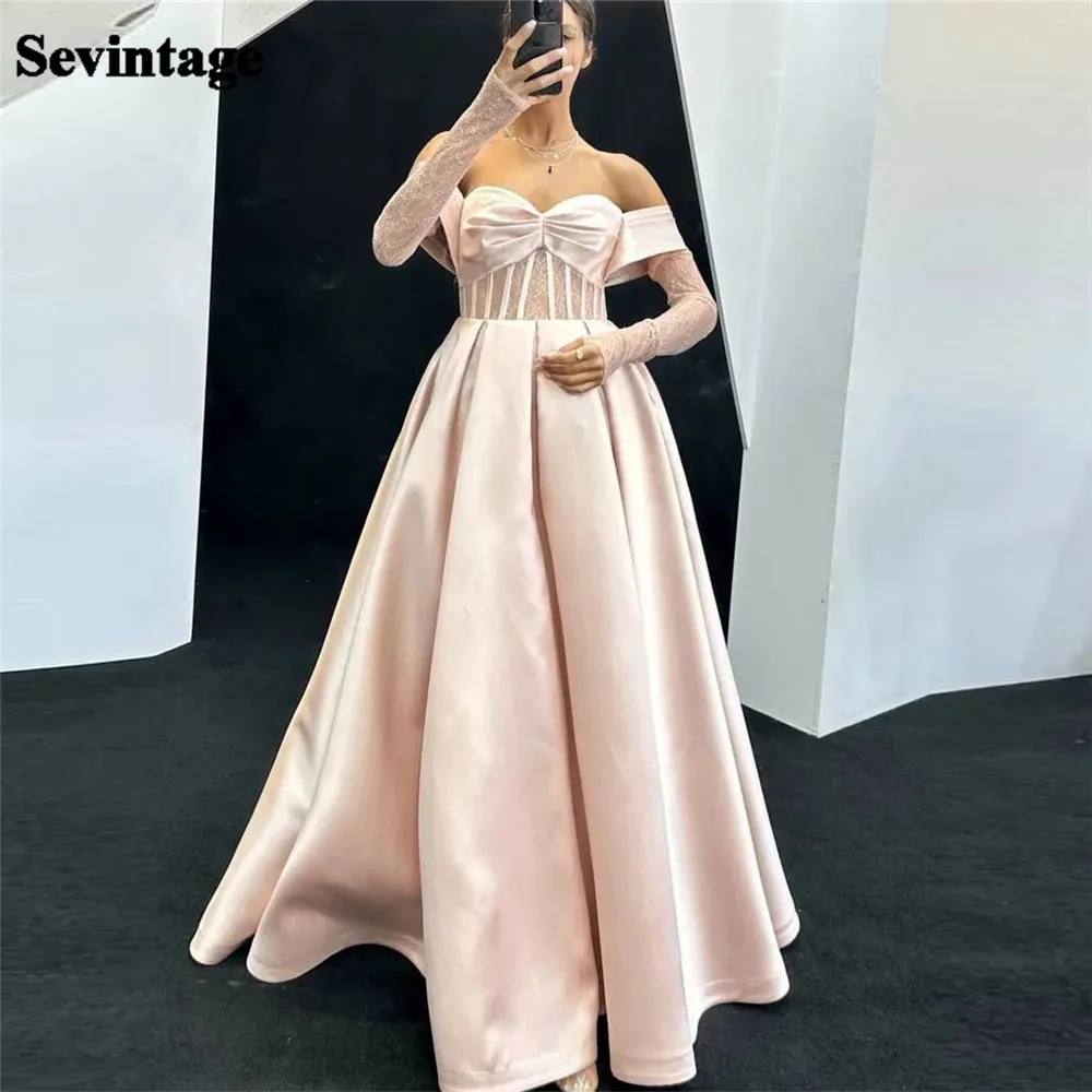 Sevintage Hearty Light Pink Prom Dresses Satin Off The Shoulder Pleated Ruched Big Bow Party Gowns vestidos de graduación 2024
Sevintage Hearty Light Pink Prom Dresses Satin Off The Shoulder Pleated Ruched Big Bow Party Gowns vestidos de graduación 2024