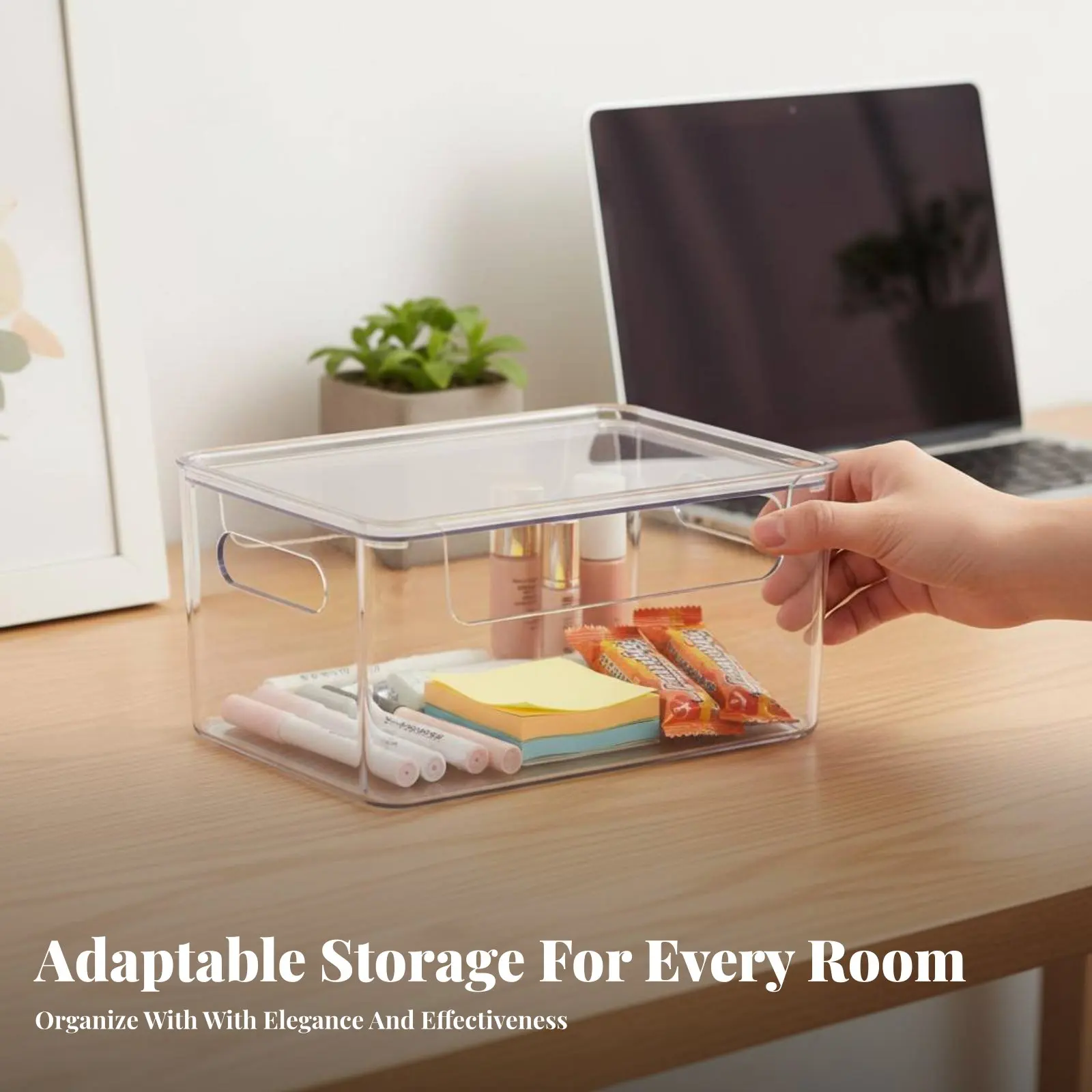 Clear Box with Handles Transparent Design Clear Handled Storage Box Adaptable Complimentary for Home Organizers, Families
Clear Box with Handles Transparent Design Clear Handled Storage Box Adaptable Complimentary for Home Organizers, Families