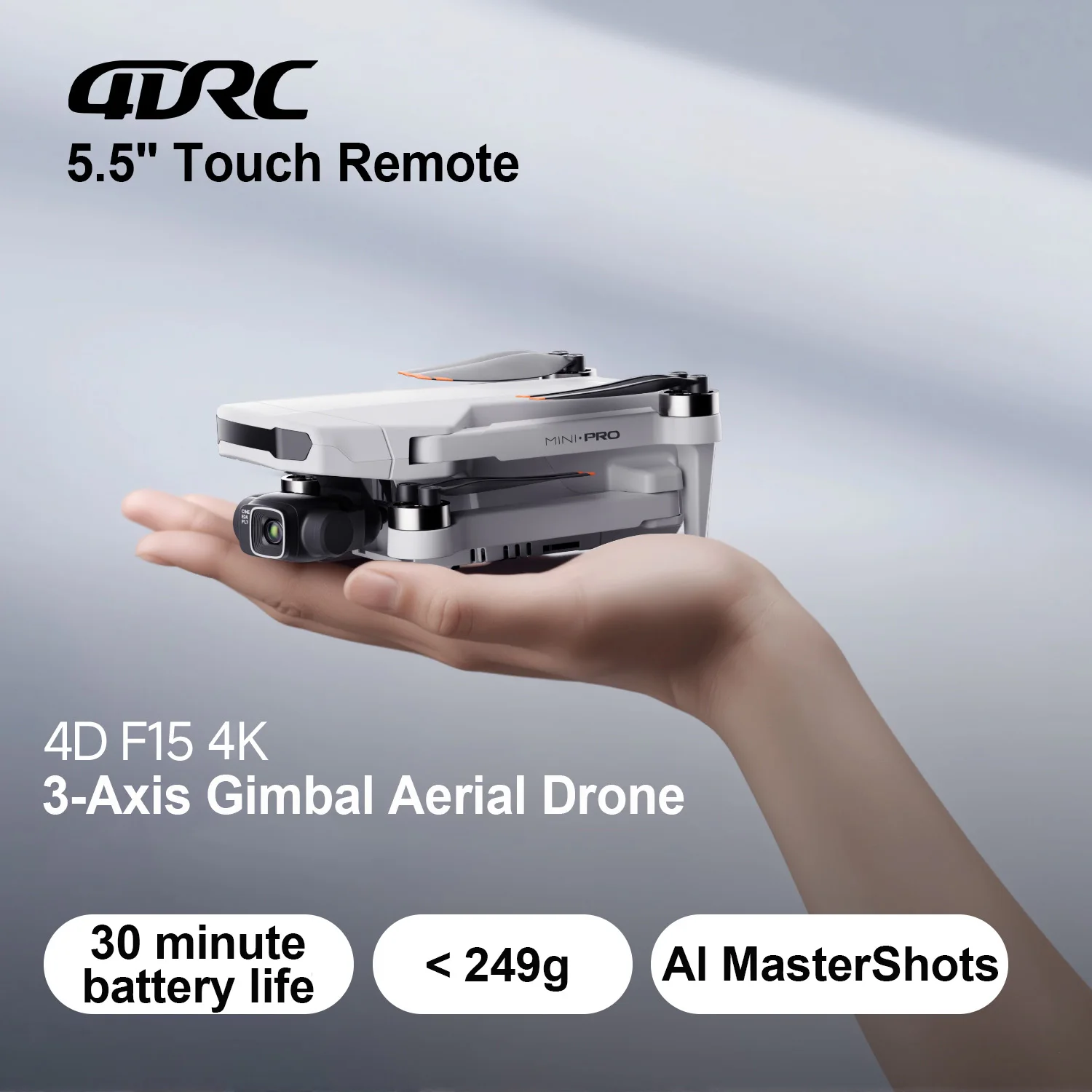4DRC New F15 Professional GPS Drone 4K With Touch Screen Remote Control 3-Axis Gimbal UAV 5G 20km Brushless RC Quadcopter Toys
4DRC New F15 Professional GPS Drone 4K With Touch Screen Remote Control 3-Axis Gimbal UAV 5G 20km Brushless RC Quadcopter Toys