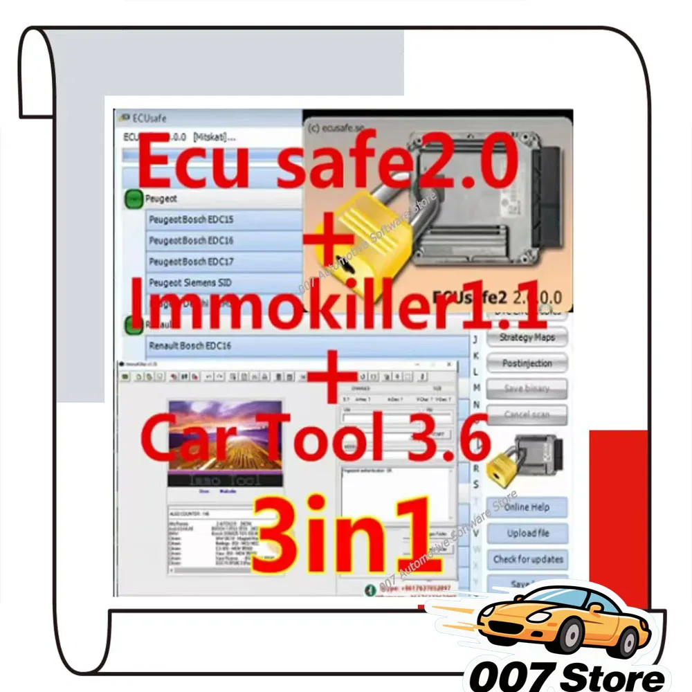 2025 ECUSafe 2.0 Software Bundle with ImmoKiller V1.1 And CarTool Chip Tool V3.6 for Automotive Security And Modification
2025 ECUSafe 2.0 Software Bundle with ImmoKiller V1.1 And CarTool Chip Tool V3.6 for Automotive Security And Modification