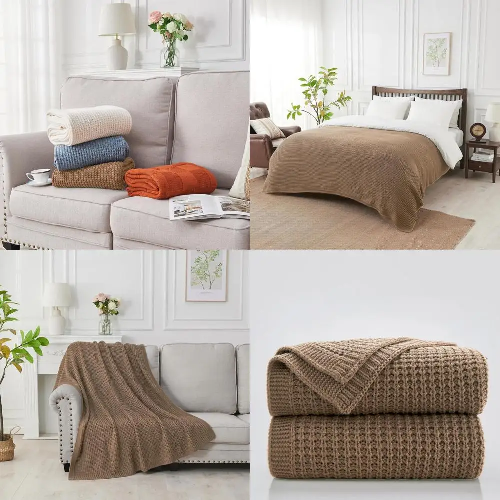 Cozy Light Brown Cable Knit Throw Blanket, Fisherman's Rib Pattern, 60x80 for Living Room
Cozy Light Brown Cable Knit Throw Blanket, Fisherman's Rib Pattern, 60x80 for Living Room