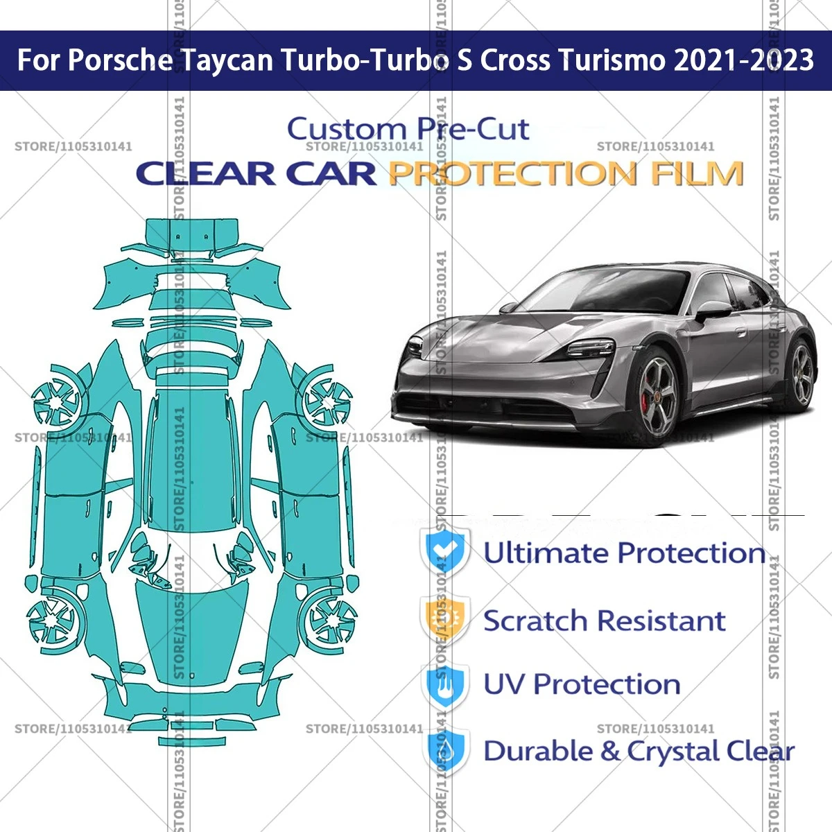 Защитная пленка PPF для Porsche Taycan Turbo/Turbo S/Cross/Turismo 2021-2023, предварительно вырезанная, прозрачная, автомобильная пленка PPF
Защитная пленка PPF для Porsche Taycan Turbo/Turbo S/Cross/Turismo 2021-2023, предварительно вырезанная, прозрачная, автомобильная пленка PPF