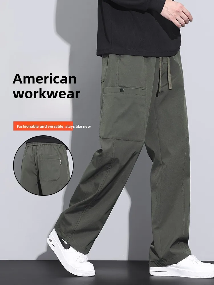 Loose Straight Leg Casual Trousers for Men American High Street Sle Autumn Workwear Comfortable Polyester Fiber
Loose Straight Leg Casual Trousers for Men American High Street Sle Autumn Workwear Comfortable Polyester Fiber