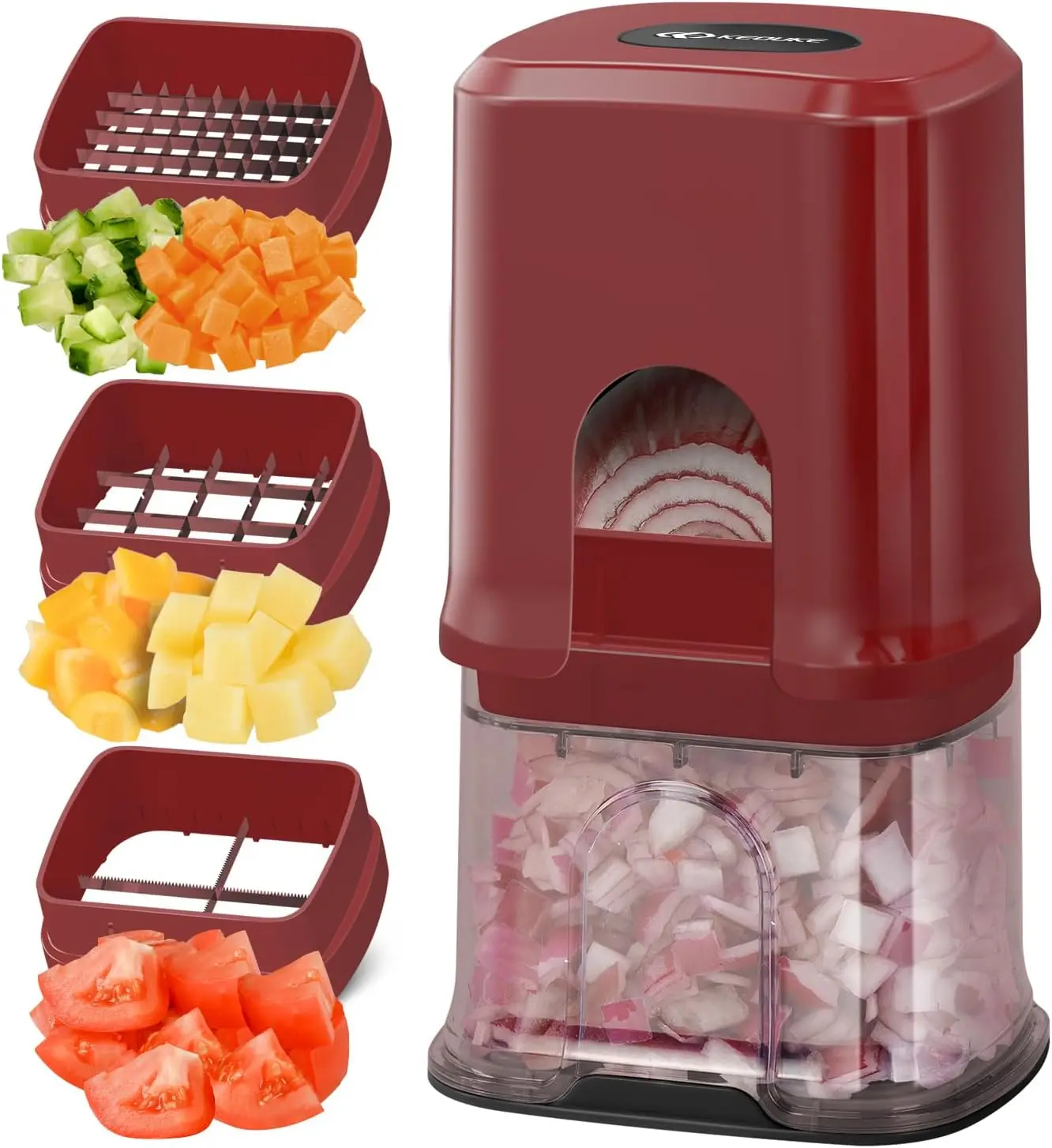 Multifunctional Vegetable Chopper with 3 Blades & Container - Potato Cutter for Cucumber, Tomato, Carrot, Onion
Multifunctional Vegetable Chopper with 3 Blades & Container - Potato Cutter for Cucumber, Tomato, Carrot, Onion