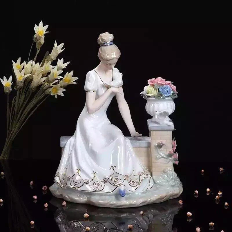 Beauty Girl Statue Exquisite Porcelain Character Ceramic Sculpture Desk Decoration Gold Plated Craft Ornaments Modern Home Decor
Beauty Girl Statue Exquisite Porcelain Character Ceramic Sculpture Desk Decoration Gold Plated Craft Ornaments Modern Home Decor