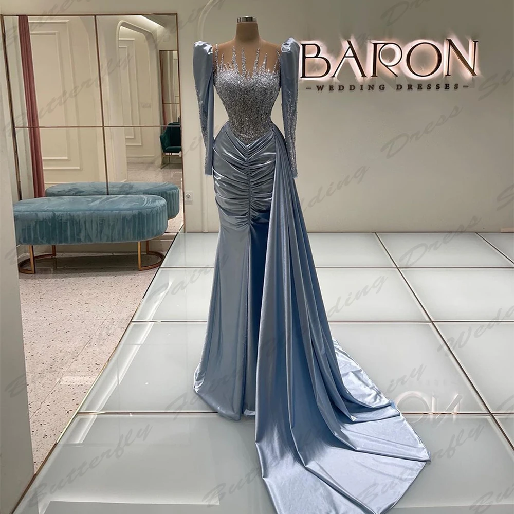 Luxury Long Evening Dresses For Women Beautiful Satin Elegant Off Shoulder Long Sleeves Simple Mopping Party Formal Prom Gowns
Luxury Long Evening Dresses For Women Beautiful Satin Elegant Off Shoulder Long Sleeves Simple Mopping Party Formal Prom Gowns