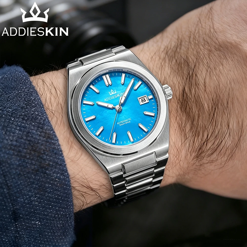 ADDIESKIN K008 Luxury Men Automatic Watch Natural Pearl Dial Unique Iridescent Color Japan Miyota 9015 Movement 100M Waterproof
ADDIESKIN K008 Luxury Men Automatic Watch Natural Pearl Dial Unique Iridescent Color Japan Miyota 9015 Movement 100M Waterproof