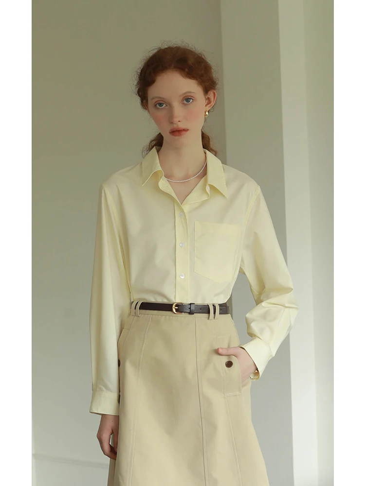 Весенняя новинка: женская рубашка с длинным рукавом, свободного кроя, из полиэстера и модала, не мнется, для офиса и повседневной носки, простая элегантность
Весенняя новинка: женская рубашка с длинным рукавом, свободного кроя, из полиэстера и модала, не мнется, для офиса и повседневной носки, простая элегантность