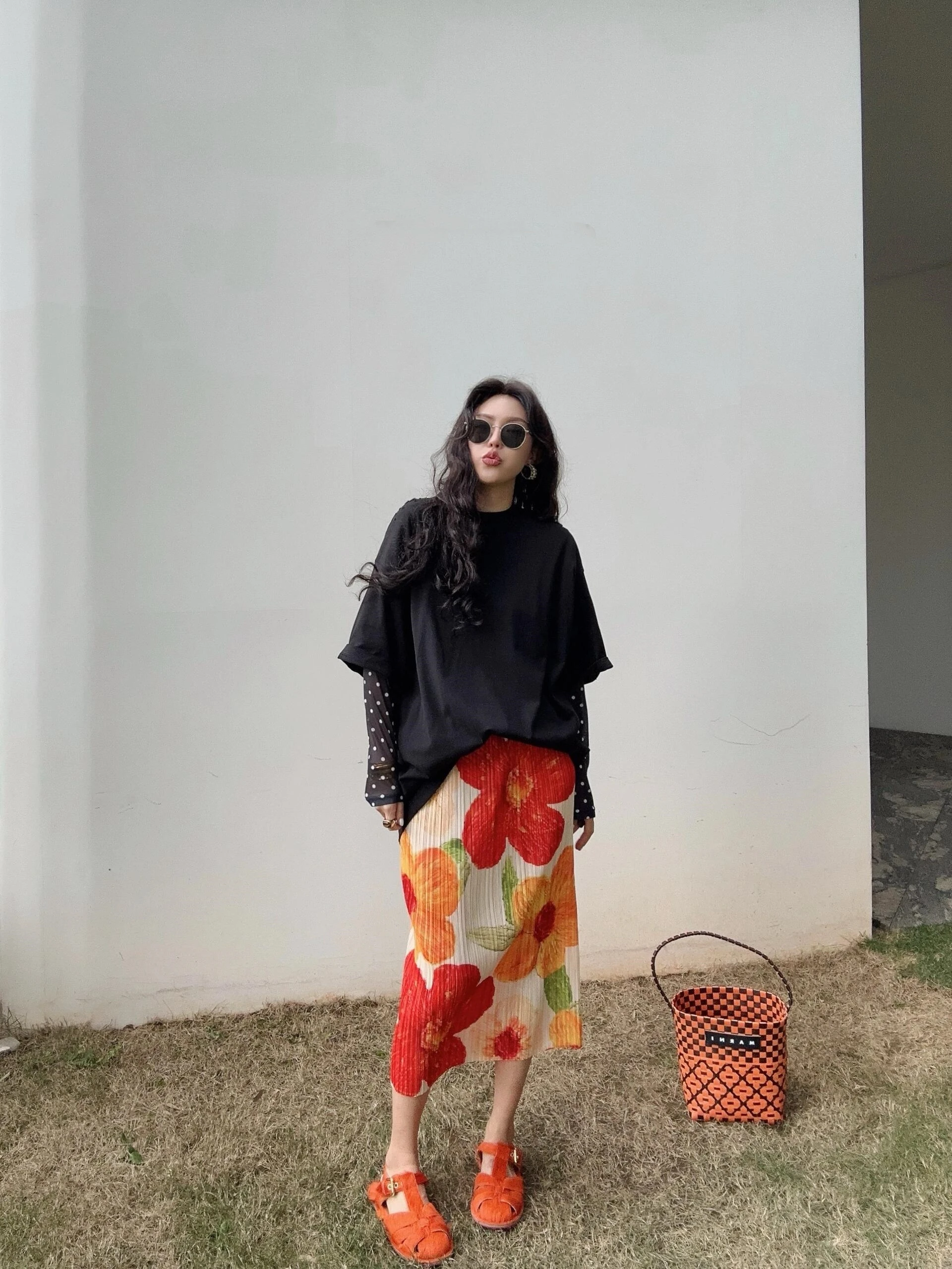 Three-Quarter Length Pleated Skirt Vintage Print High Waist Slimming Wrap A-Line Summer Skirt for Women Polyester Fiber
Three-Quarter Length Pleated Skirt Vintage Print High Waist Slimming Wrap A-Line Summer Skirt for Women Polyester Fiber