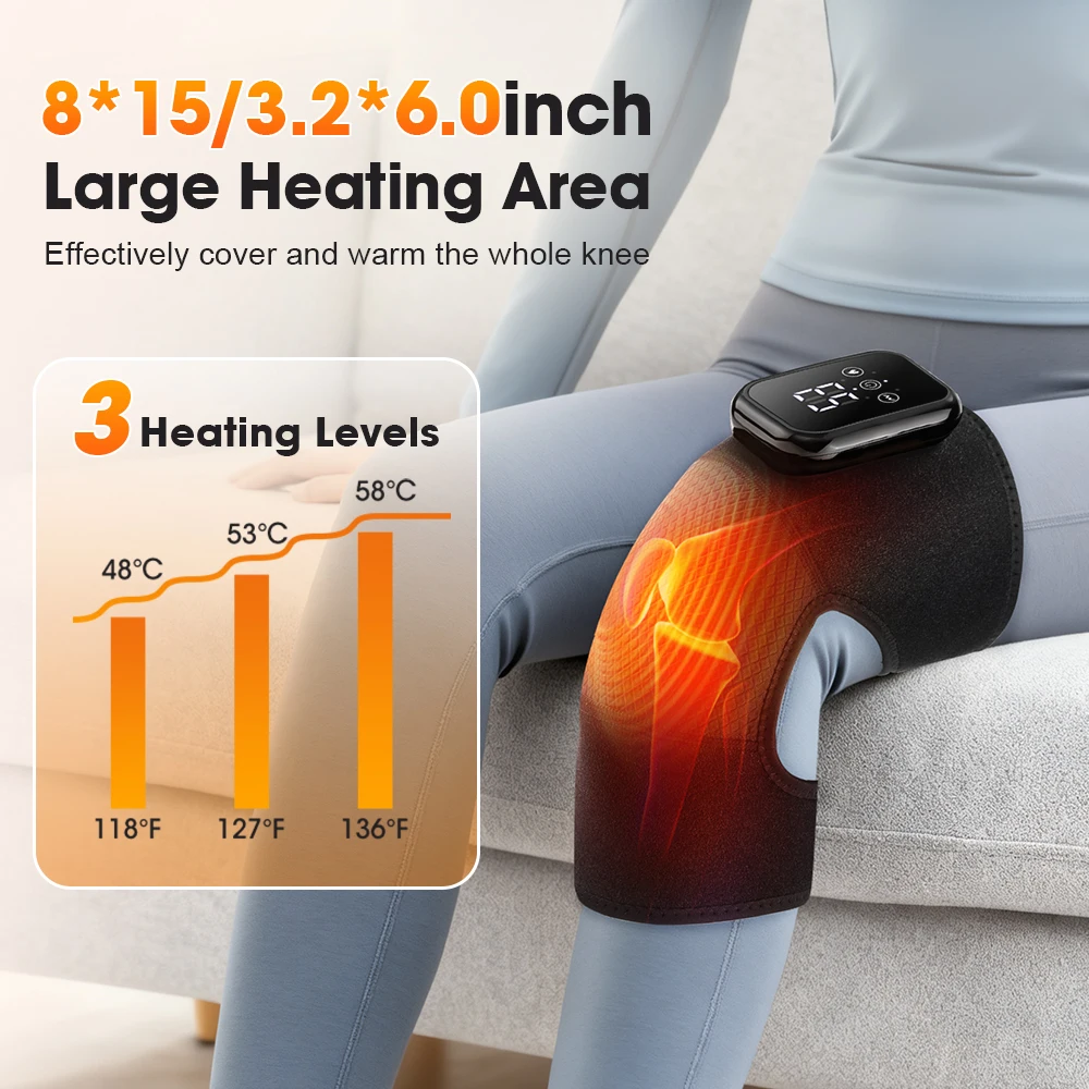Cordless Electric Knee Massager 3 Heat Levels 3 Modes Knee Heating Pad Hot Compress Knee Brace Guard
Cordless Electric Knee Massager 3 Heat Levels 3 Modes Knee Heating Pad Hot Compress Knee Brace Guard