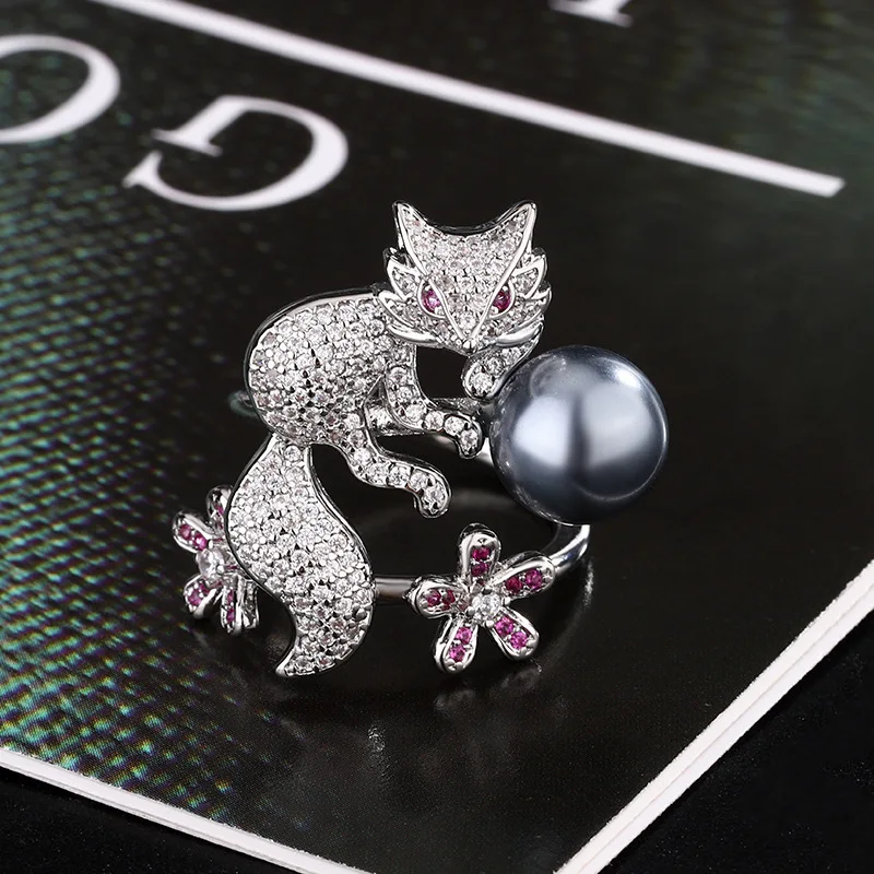 Pearl Ring Cute Adorable Fox Ring Adjustable Fashion Commuting Factory Wholesale Women's Supply Ring
Pearl Ring Cute Adorable Fox Ring Adjustable Fashion Commuting Factory Wholesale Women's Supply Ring