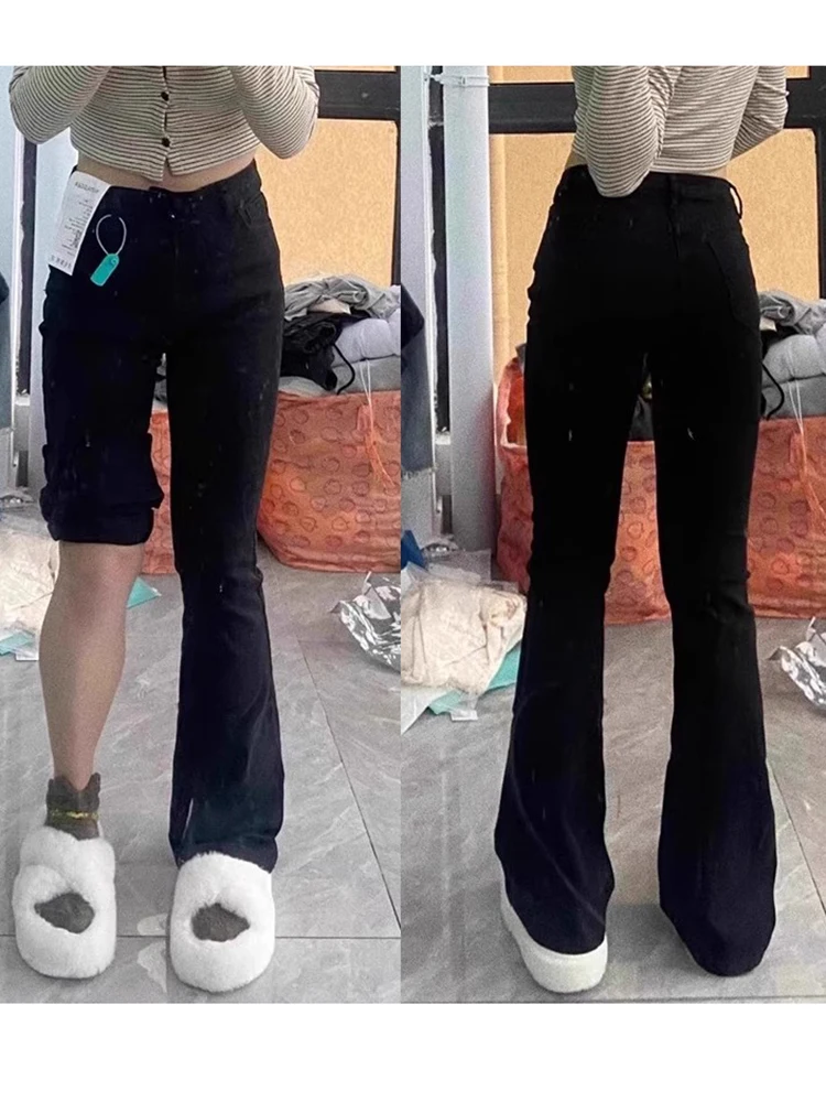 American Sle High Waist Fce Lined Women's Jeans Flared Pants Bootcut Trousers plus Size Slimming Bla Autumn Winter
American Sle High Waist Fce Lined Women's Jeans Flared Pants Bootcut Trousers plus Size Slimming Bla Autumn Winter
