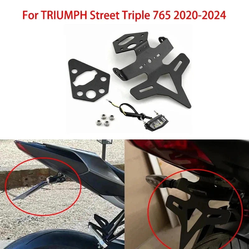 Motorcycle Licence Frame License Plate Holder Rear Tail Frame Fender Eliminator Bracket For TRIUMPH Street Triple 765 2020-2024
Motorcycle Licence Frame License Plate Holder Rear Tail Frame Fender Eliminator Bracket For TRIUMPH Street Triple 765 2020-2024