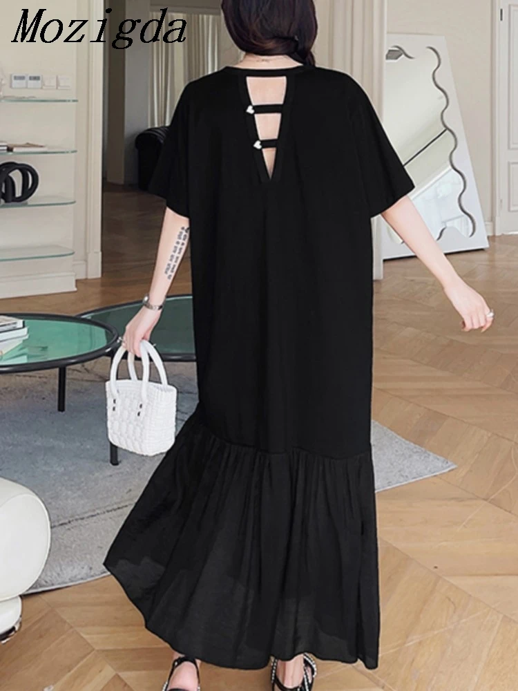 Oversize Summer New Korea Woman Dress Vestidos Robe Off The Back Loose Black Mermaid Short Sleeve Long Ladies Dresses
Oversize Summer New Korea Woman Dress Vestidos Robe Off The Back Loose Black Mermaid Short Sleeve Long Ladies Dresses