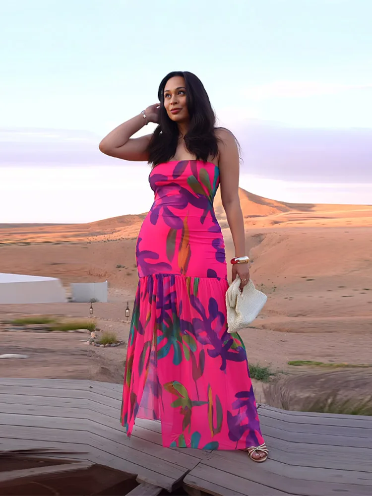 Strapless Print Women Elegant Maxi Dress Chic Backless Slim Fit Patchwork Split Ruffle High Waist Robe New Y2k Lady Streetwear
Strapless Print Women Elegant Maxi Dress Chic Backless Slim Fit Patchwork Split Ruffle High Waist Robe New Y2k Lady Streetwear