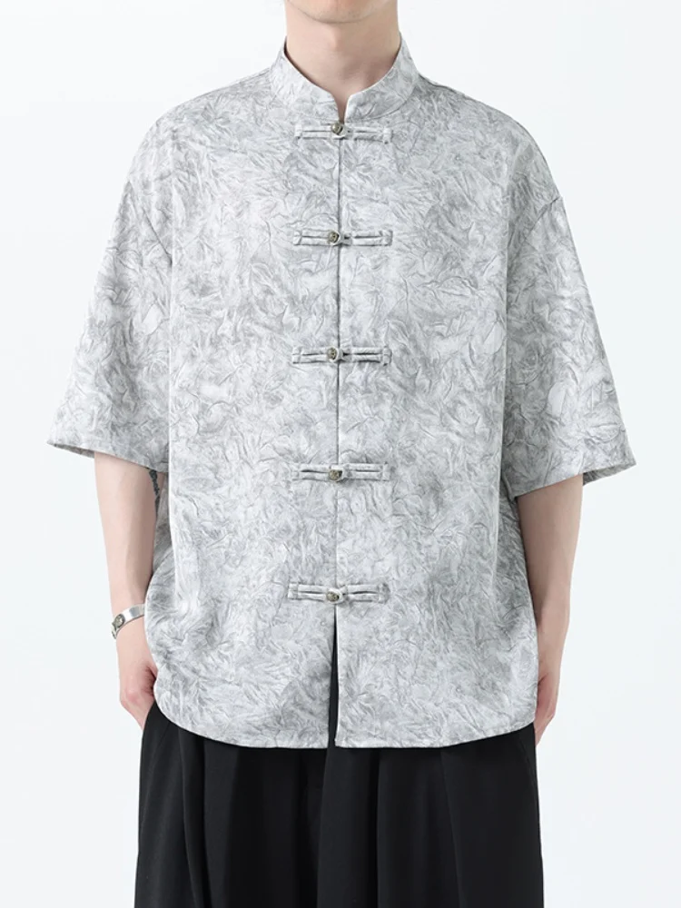 Ice Silk ort Sve irt Men's Summer Vintage Print Tang Costume Improved Hanfu New Chinese Sle Button Thin Top Youth Fa...
Ice Silk ort Sve irt Men's Summer Vintage Print Tang Costume Improved Hanfu New Chinese Sle Button Thin Top Youth Fa...