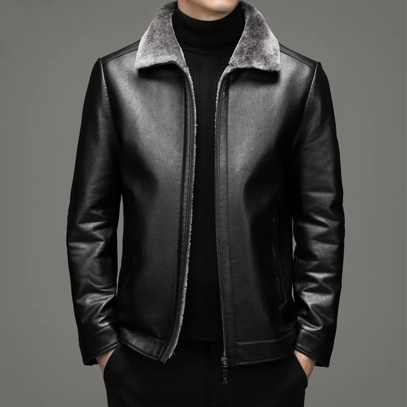 Winter Plush Thickened Genuine Leather Jacket for Men's Loose Casual Coats Fashion Solid Lapel Jackets Jaqueta De Couro
Winter Plush Thickened Genuine Leather Jacket for Men's Loose Casual Coats Fashion Solid Lapel Jackets Jaqueta De Couro