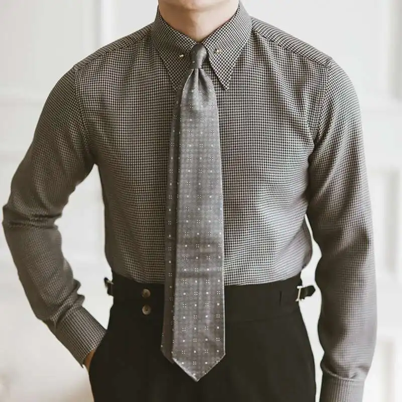 Houndstooth Print Men Business Shirt Long Sleeve Slim Fit Hairstylist Shirts Men Office Tuxedo Shirt Social Fall Herren Hemd
Houndstooth Print Men Business Shirt Long Sleeve Slim Fit Hairstylist Shirts Men Office Tuxedo Shirt Social Fall Herren Hemd