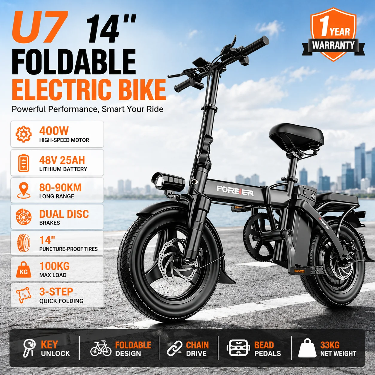 14 Inch Electric Folding Bike 48V 25Ah Lithium Battery E-Bike 400W High-Speed Motor Long Range Commuter E-Bicycle Adult
14 Inch Electric Folding Bike 48V 25Ah Lithium Battery E-Bike 400W High-Speed Motor Long Range Commuter E-Bicycle Adult