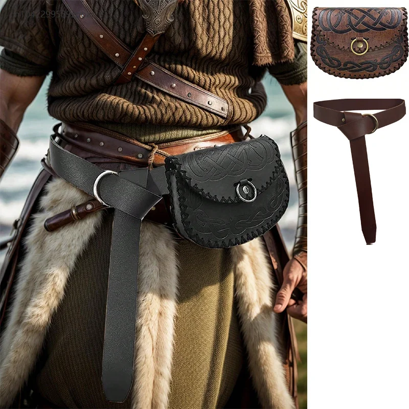 Medieval Leather Belt Waist Bag Two-piece Boat Bags Viking Style Retro Role Play Costume Accessories Props
Medieval Leather Belt Waist Bag Two-piece Boat Bags Viking Style Retro Role Play Costume Accessories Props