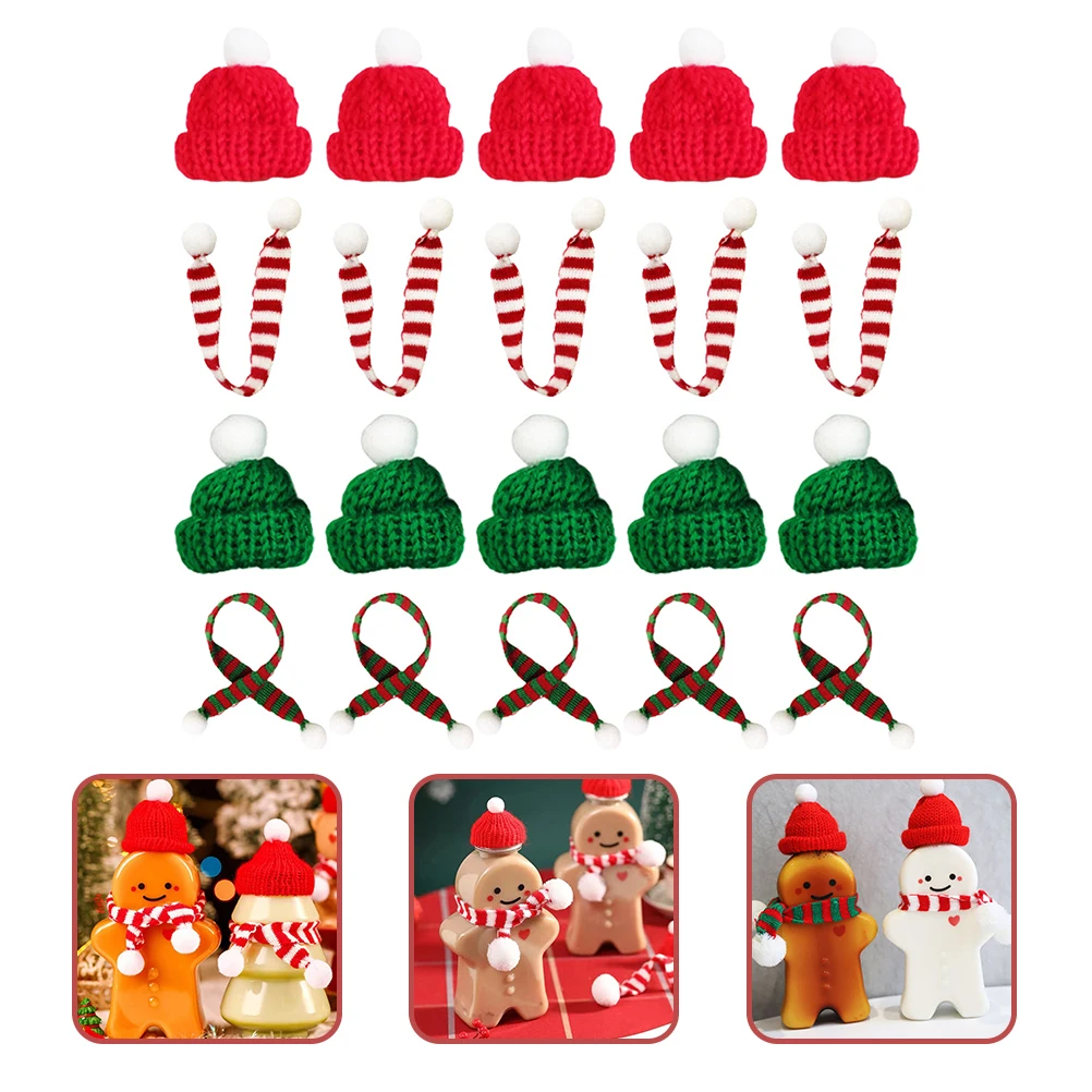 20pcs Mini Hats Scarves Woolen Xmas Bottle Decor Craft Supplies Christmas Tree naments DIY Santa Snowman Accessories Party
20pcs Mini Hats Scarves Woolen Xmas Bottle Decor Craft Supplies Christmas Tree naments DIY Santa Snowman Accessories Party