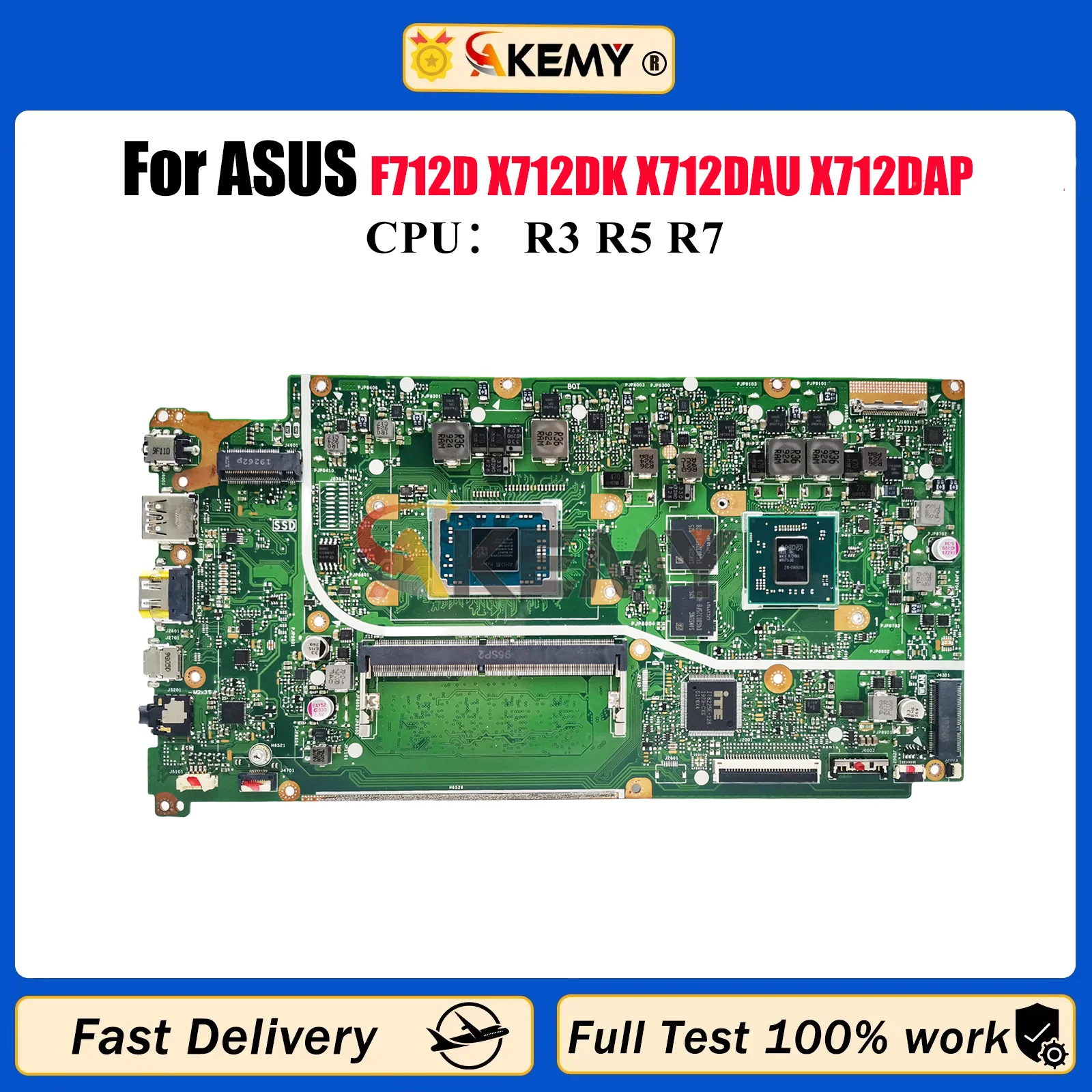 X712DK Laptop Motherboard For ASUS VivoBook X712D F712D M712D V5000d M5050D X712DK X712DAU X712DAP Mainboard With R3 R5 R7 CPU
X712DK Laptop Motherboard For ASUS VivoBook X712D F712D M712D V5000d M5050D X712DK X712DAU X712DAP Mainboard With R3 R5 R7 CPU