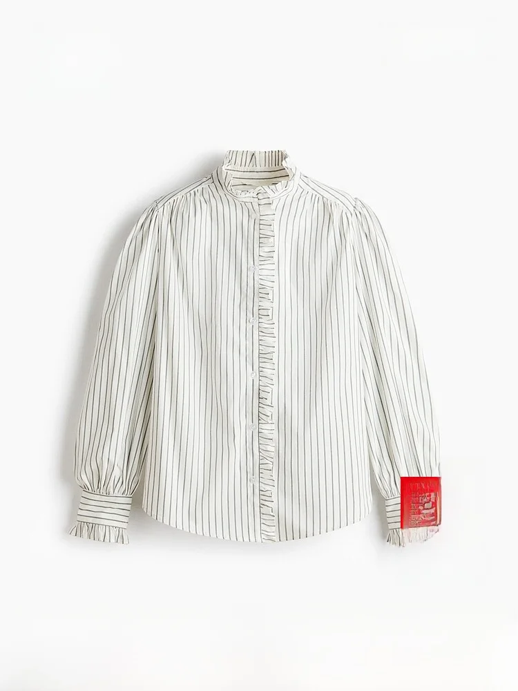 H&M Women's Shirt Summer New Simple Commute Pleated Trendy Wood Ear Shirt Cotton Nylon Spandex Button up Long Sleeve
H&M Women's Shirt Summer New Simple Commute Pleated Trendy Wood Ear Shirt Cotton Nylon Spandex Button up Long Sleeve
