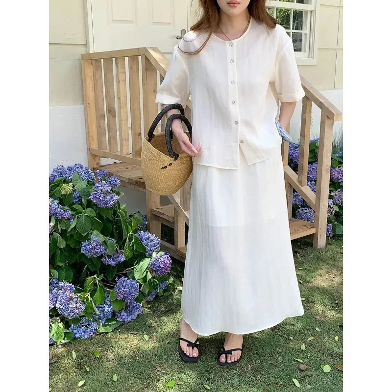 Summer New Casual Short Sleeve Shirt And Skirt Women's Two-Piece Set Elegant Fashionable Ladies Outfit
Summer New Casual Short Sleeve Shirt And Skirt Women's Two-Piece Set Elegant Fashionable Ladies Outfit