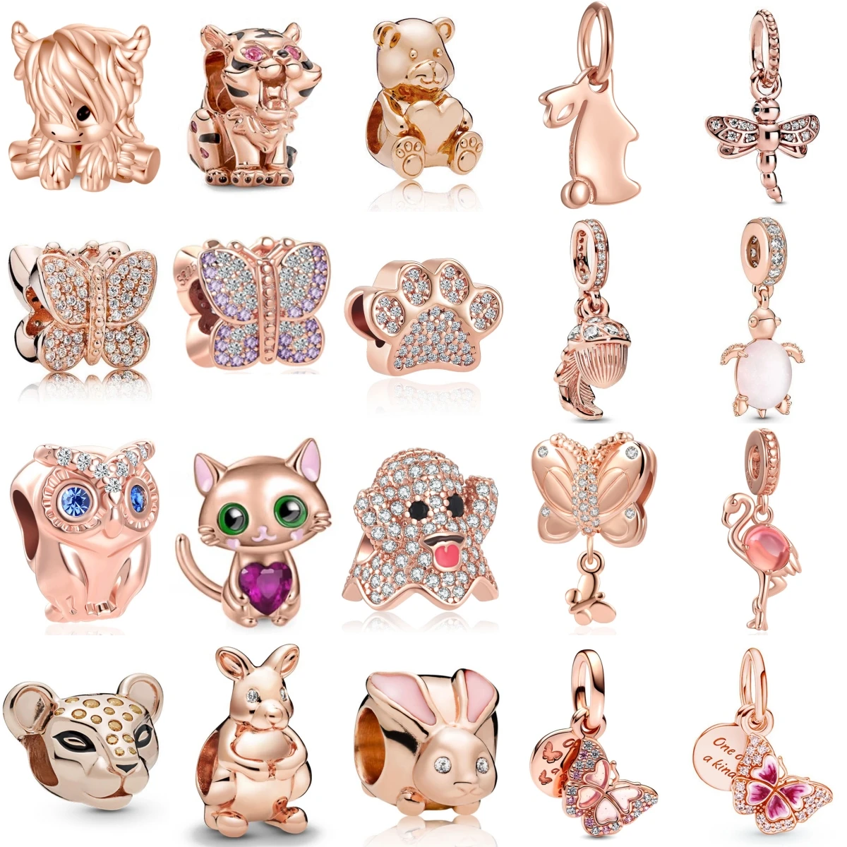 Мода Стерлингового Серебра 925 пробы Розовое Золото Серия Бабочка Кролик Бисероплетение Подвеска Подходит Оригинальный Браслет Подвески Женские Ювелирные Изделия Подарок 
Мода Стерлингового Серебра 925 пробы Розовое Золото Серия Бабочка Кролик Бисероплетение Подвеска Подходит Оригинальный Браслет Подвески Женские Ювелирные Изделия Подарок