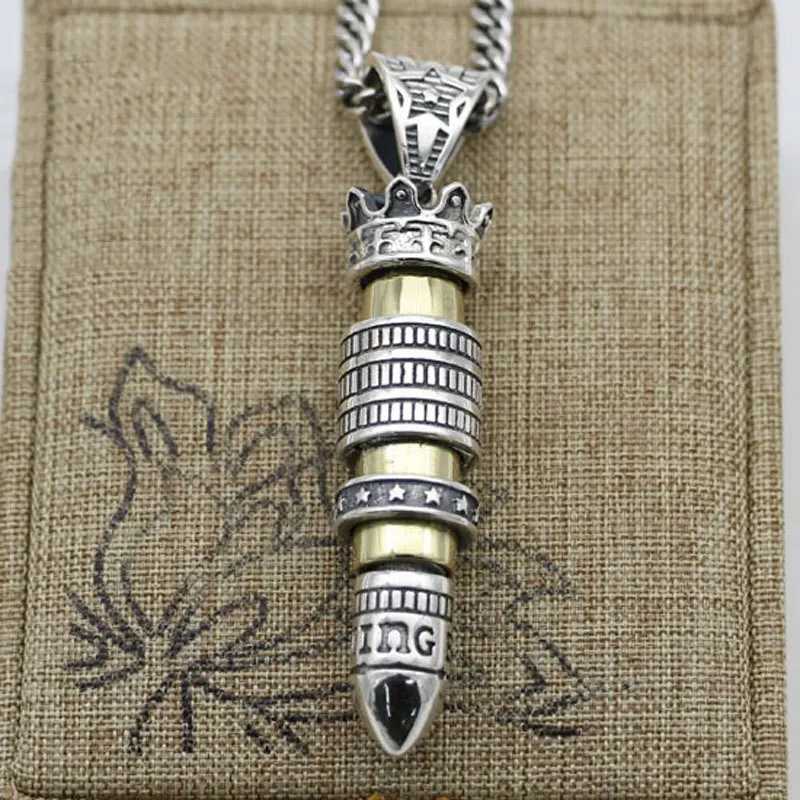 Navy style S925 sterling silver punk pentagram bullet head pendant minimalist necklace handsome pendant trendy women's sweater c
Navy style S925 sterling silver punk pentagram bullet head pendant minimalist necklace handsome pendant trendy women's sweater c