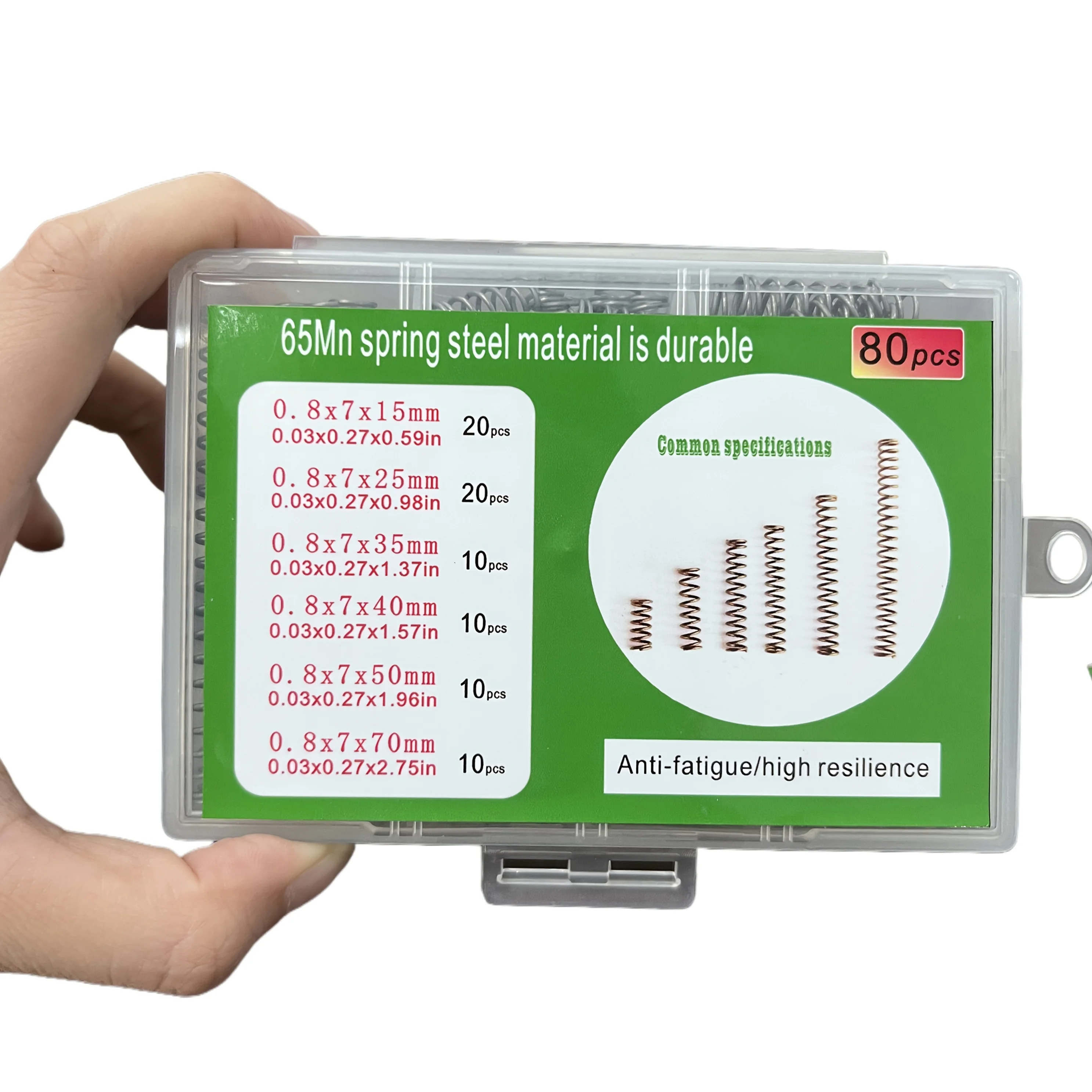 80-Piece Compression Spring Assortment Kit, 6 Sizes, Ideal for Pen Repair, Home & Shop Maintenance. Portable, Durable, High-Qual
80-Piece Compression Spring Assortment Kit, 6 Sizes, Ideal for Pen Repair, Home & Shop Maintenance. Portable, Durable, High-Qual