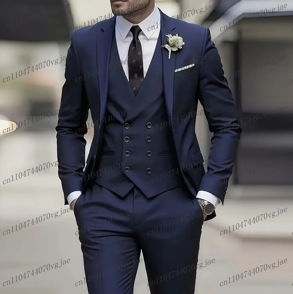 Navy Blue New Men Suit Formal Wedding Party Groom Groomsman Business Male Tuxedos Customized 3 Piece Set Jacket Vest Pants
Navy Blue New Men Suit Formal Wedding Party Groom Groomsman Business Male Tuxedos Customized 3 Piece Set Jacket Vest Pants